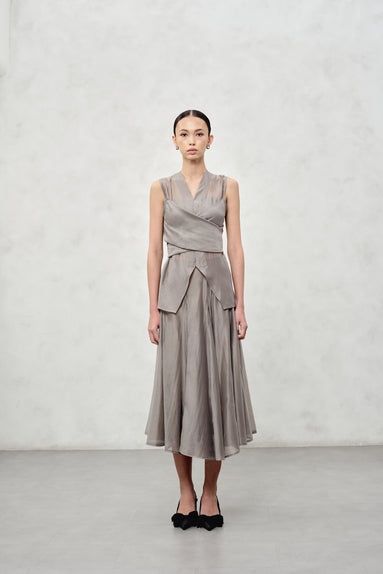 Elara Sheer Wrap Blouse