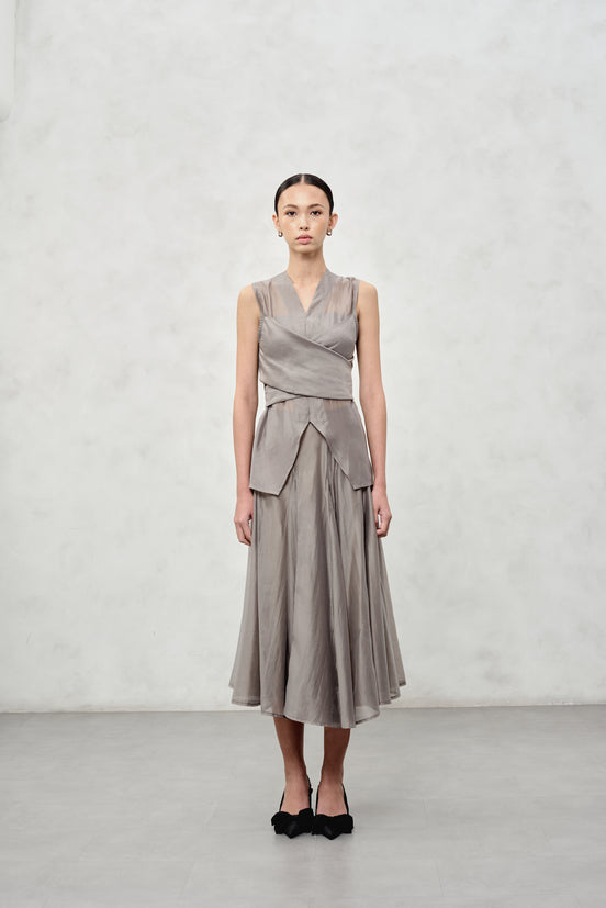 Elara Sheer Wrap Blouse