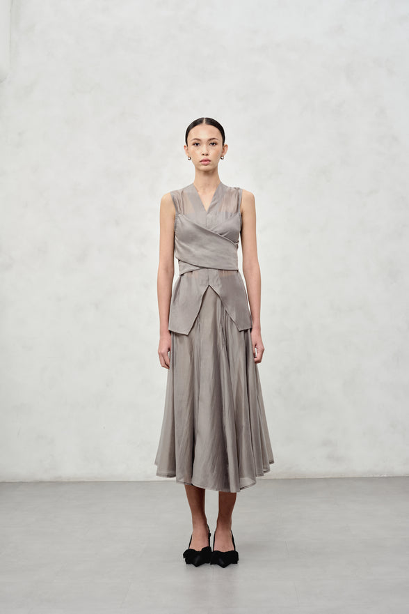 Elara Sheer Wrap Blouse