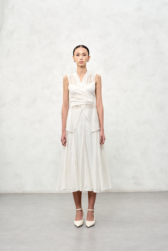 Elara Sheer Wrap Blouse