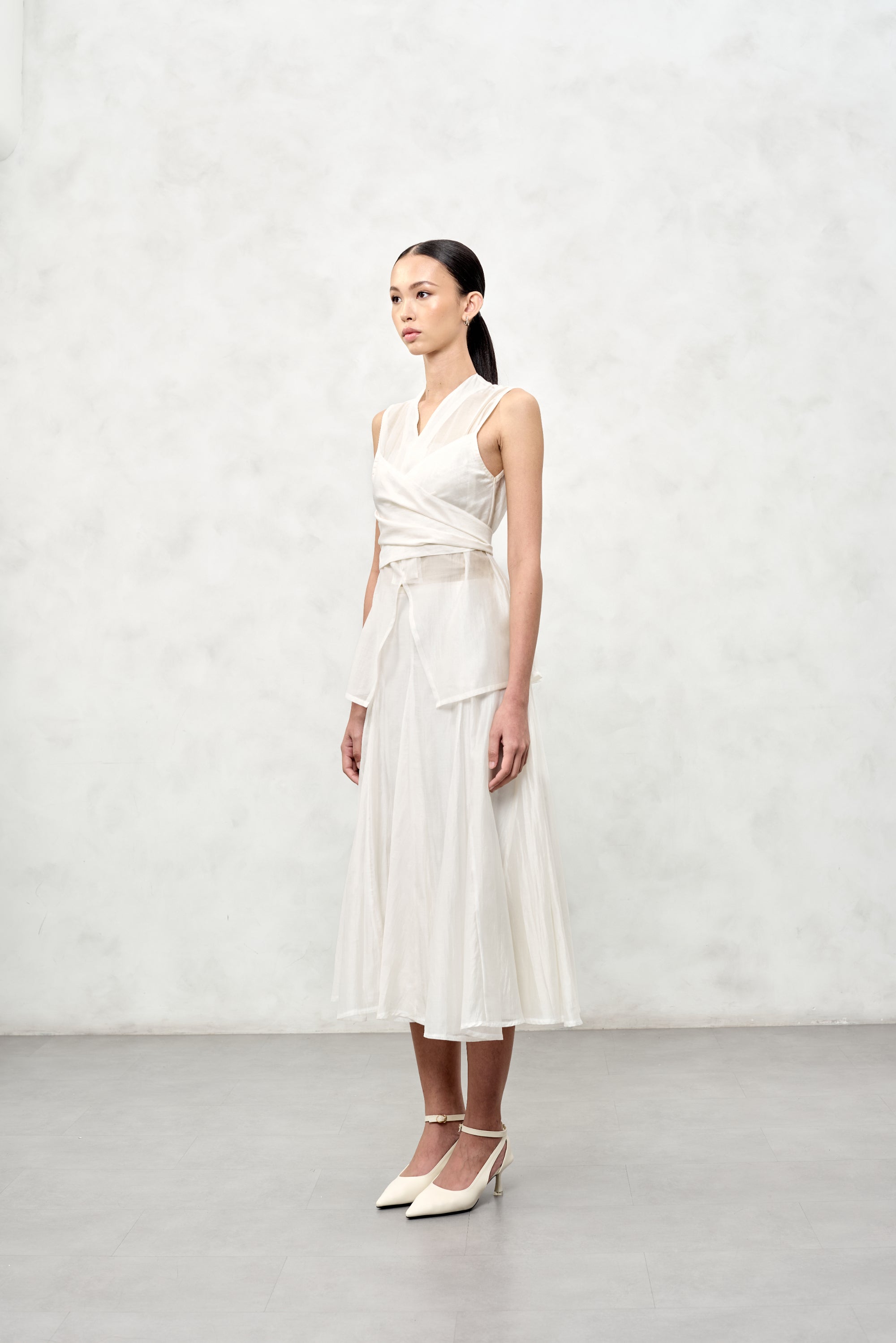 Elara Sheer Wrap Blouse