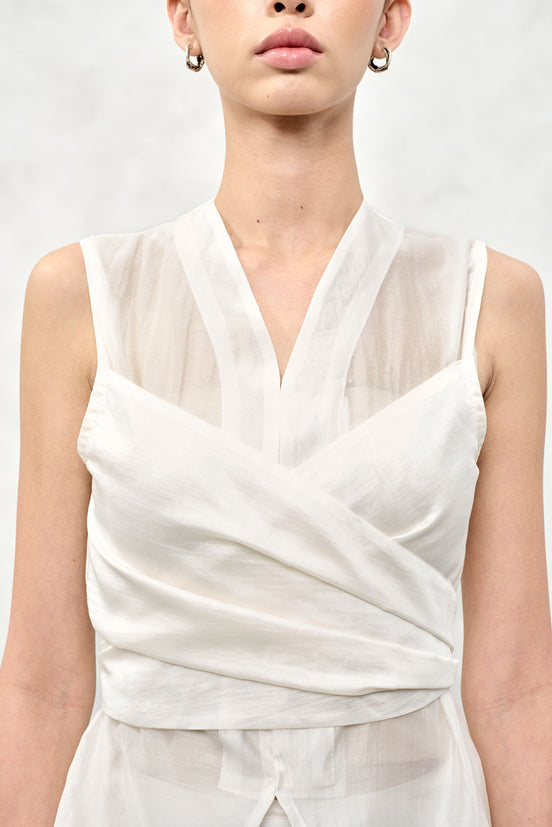 Elara Sheer Wrap Blouse